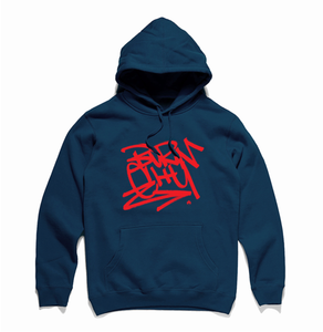 BURN CITY TAG | HOOD | NAVY/RED