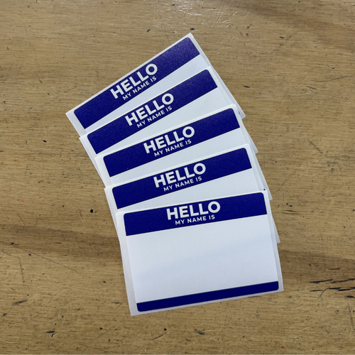 HELLO MY NAME IS - BLUE EGGSHELL STICKER