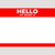 HELLO MY NAME IS - RED EGGSHELL STICKER