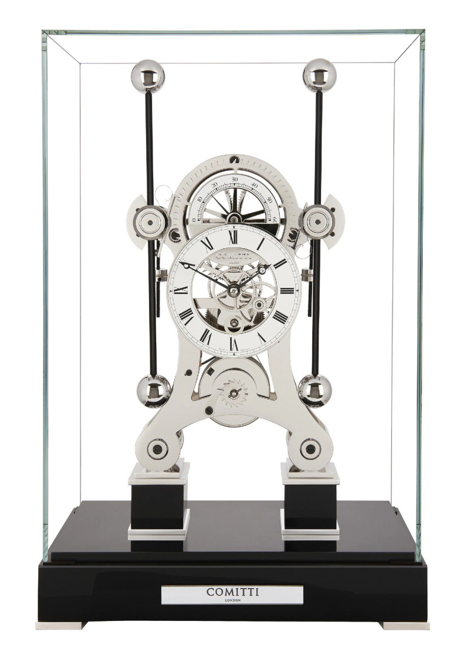 S5676S | Comitti Rhodium Plated Navigator Clock | Glenbryde