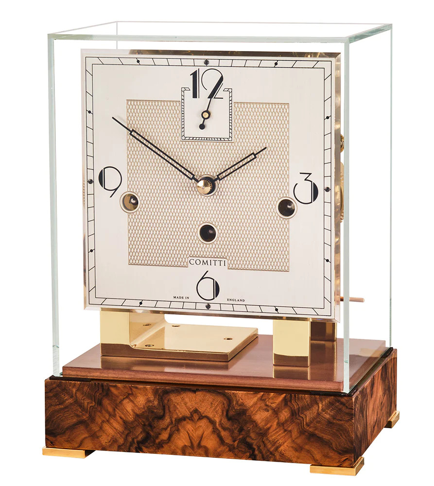 Comitti of London - The Stratford clock | Burr Walnut clock
