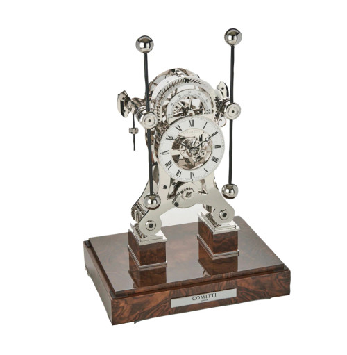 S5276S Comitti Rhodium Plated Navigator Clock Glenbryde