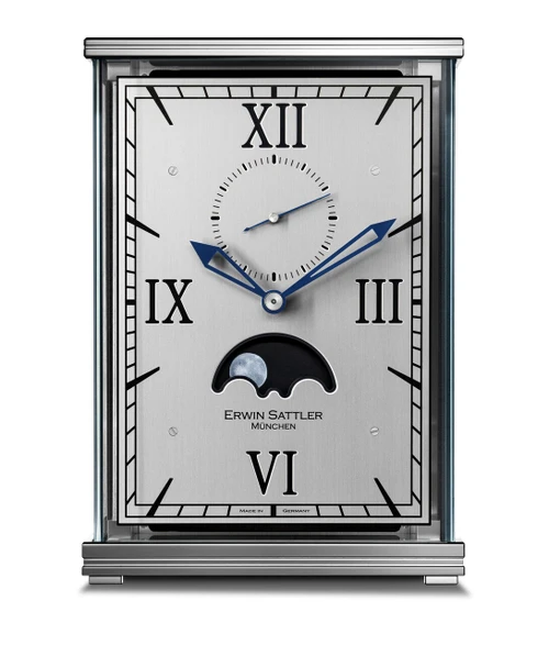 Lunaris II Table Clock - Silver Dial