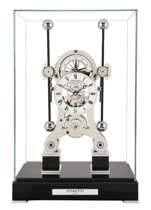 S5676S Comitti Rhodium Plated Navigator Clock Glenbryde