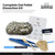 PelletPal complete owl pellet dissection kit: heat-treated barn owl pellet, bone ID chart, blue forceps, bamboo paddle picks and a step-by-step teaching guide