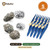 PelletPal Small Pack of 5: five small barn owl pellets, foil-wrapped and unwrapped, with five forceps and five bamboo paddle picks