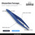 Blue plastic dissection forceps with ribbed finger grips, spring-action design and serrated tips, included in every PelletPal kit