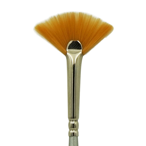 759 Golden Taklon Flat Brush - Synthetic Bristle with Blue Painted