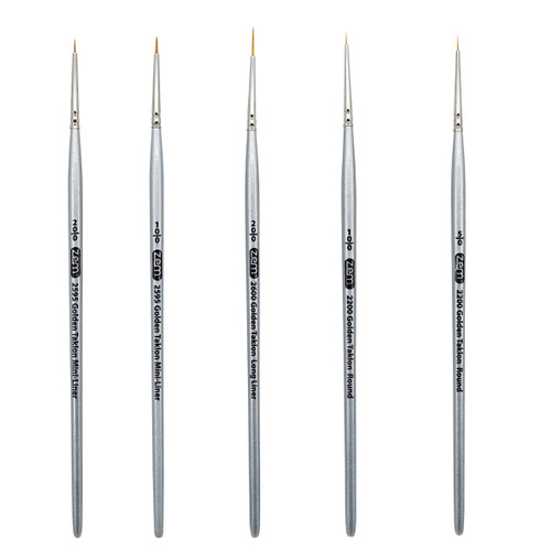 AS-250 Black Swirl Synthetic Mini Detail Brush Set 5 pcs | Zem Brush