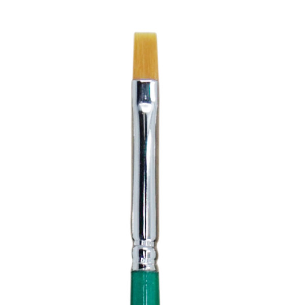 LH300F Golden Taklon Synthetic Flat Brush Long Handle