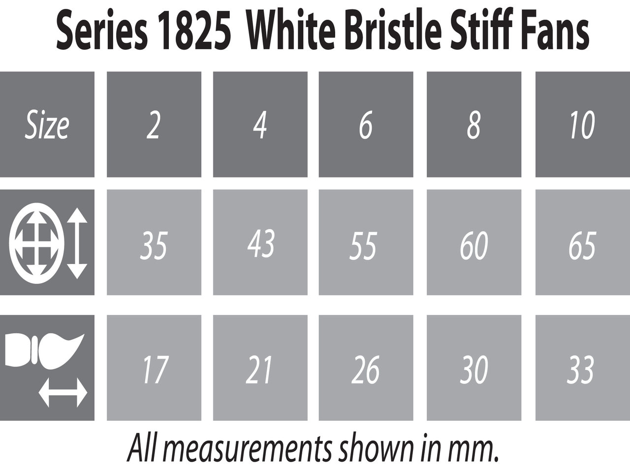 1826LH Long Handle Stiff White Bristle Fan Artist Brush
