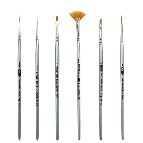 Synthetic-Golden Taklon Set of 6 brushes