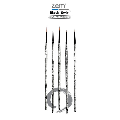 Akisupreme brush script ＆north face AS-250 Black Swirl Synthetic Mini Detail Brush Set 5 pcs