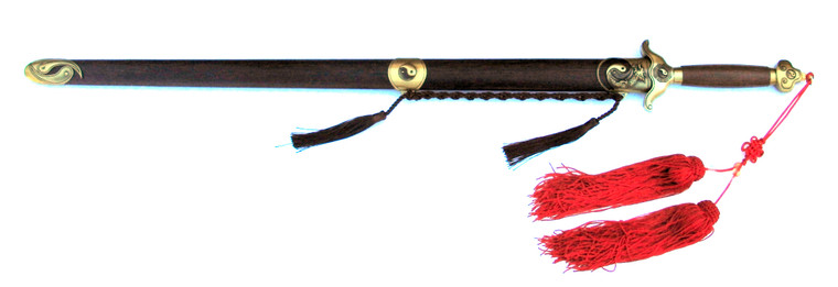 Dragon Tai Chi Rosewood Stainless Steel Darn Gim STIFF BLADE  (Jian) w/case