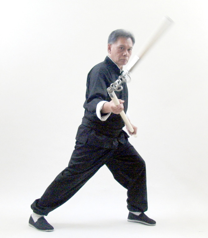 Two sectional White Wax Wood Staff #104P