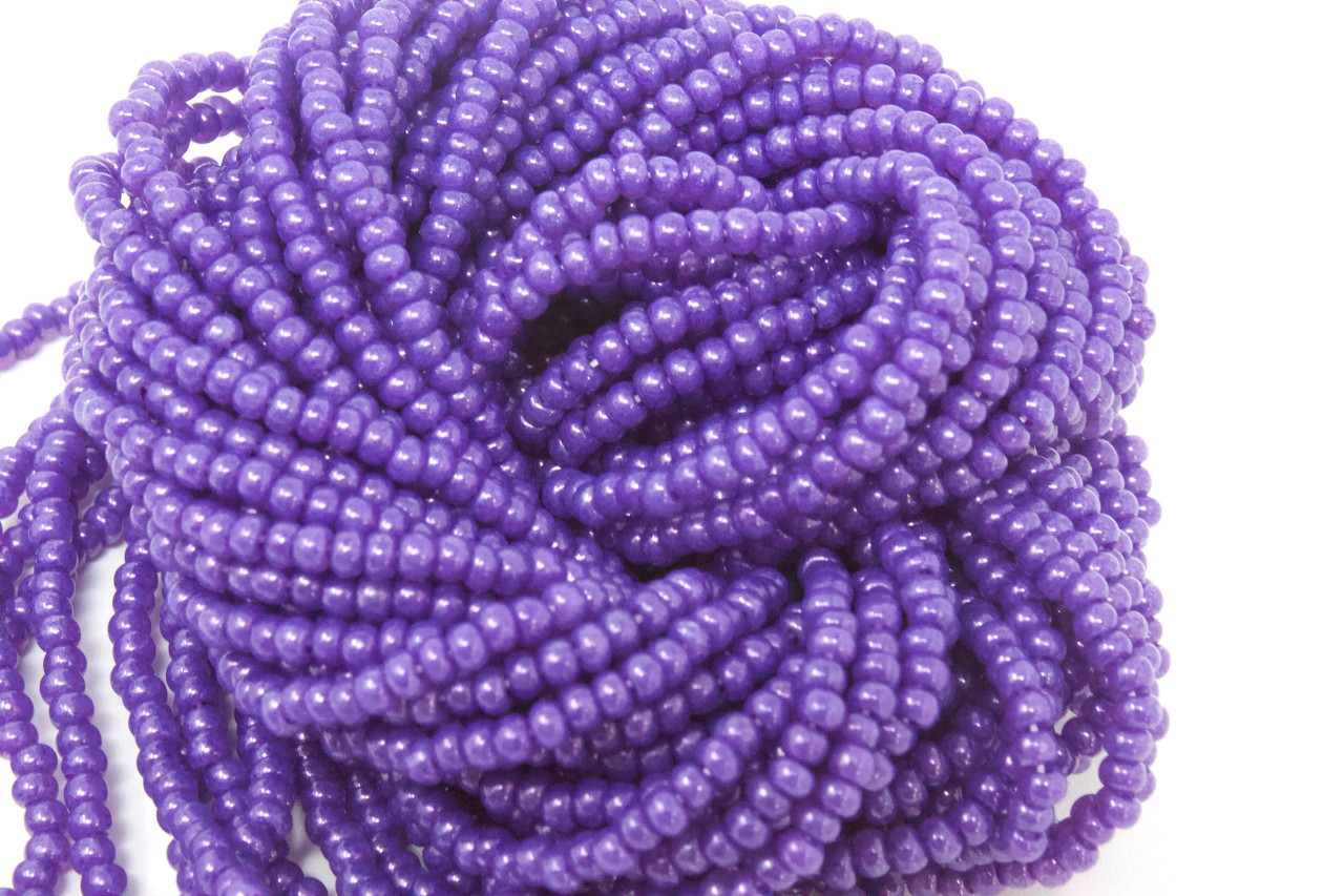Czech Glass Beaded Chain Purple Flower - 1 Foot - Bead Inspirations