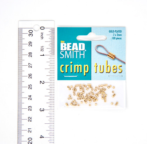 Crimp Tubes 2x2mm  - Gold Plate (100pcs)