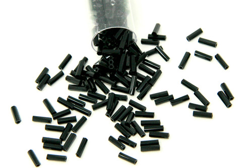 Black Opaque 6mm Bugle Bead