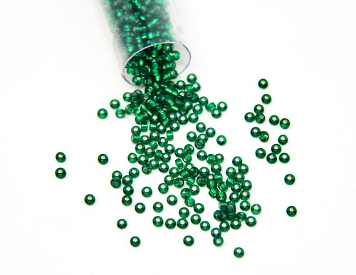 Emerald Silver Lined Tube - Size 11