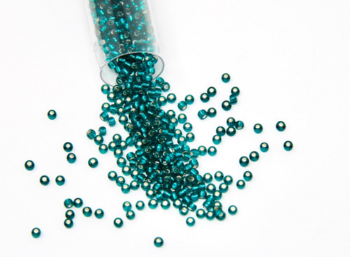 Dark Teal Silver Lined Tube - Size 11