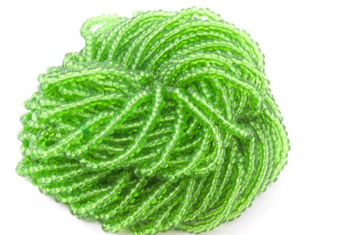 11/0 Clear/Seafoam Green Line Seed Bead-0629-90