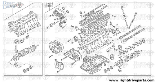 10103 - engine assembly, short - BNR32 Nissan Skyline GT-R