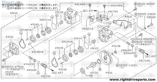 49162M - spring, flow control valve - BNR32 Nissan Skyline GT-R