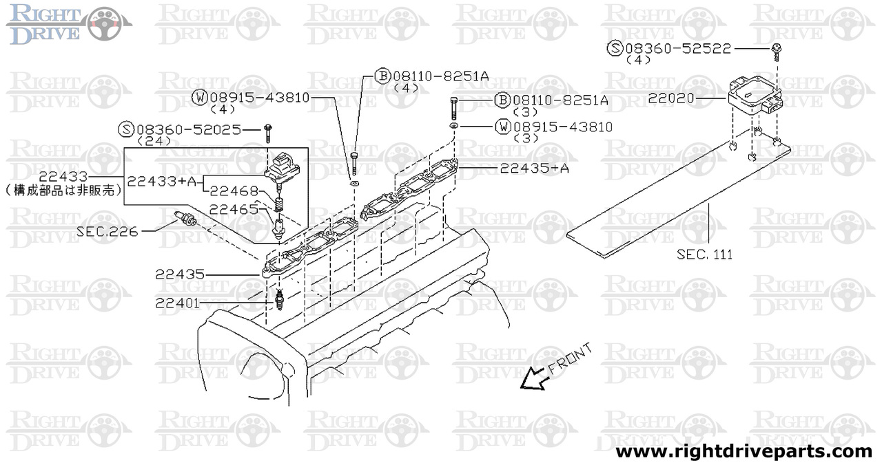 22433 - coil assembly, ignition - BNR32 Nissan Skyline GT-R