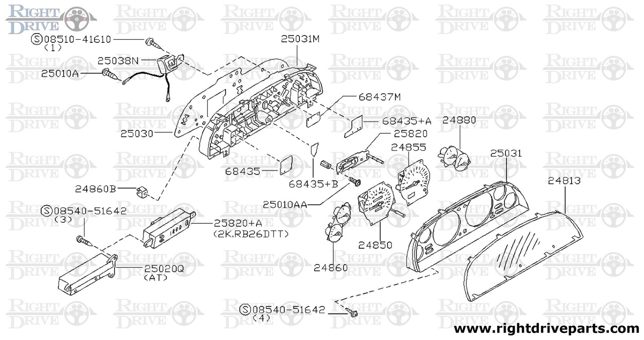 68435 - lens, warning lamp - BNR32 Nissan Skyline GT-R