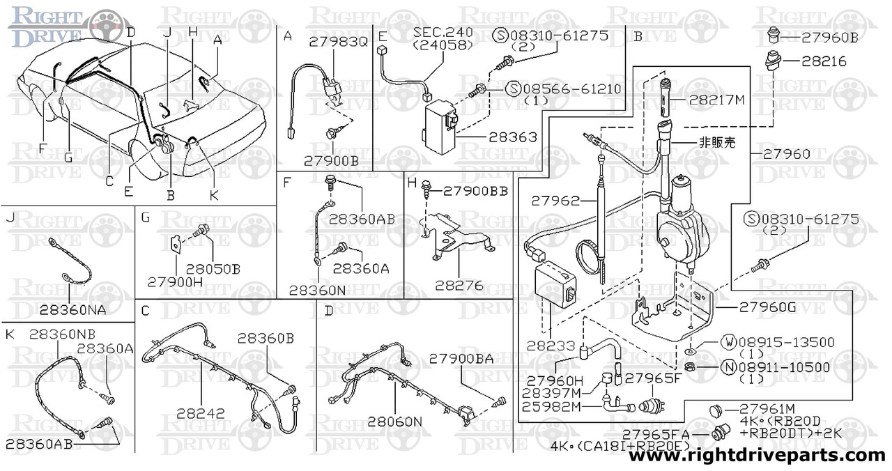 27900BA - screw - BNR32 Nissan Skyline GT-R