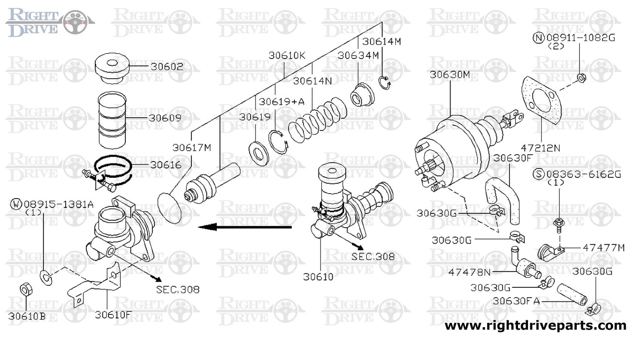 30616 - band assembly, reservoir - BNR32 Nissan Skyline GT-R