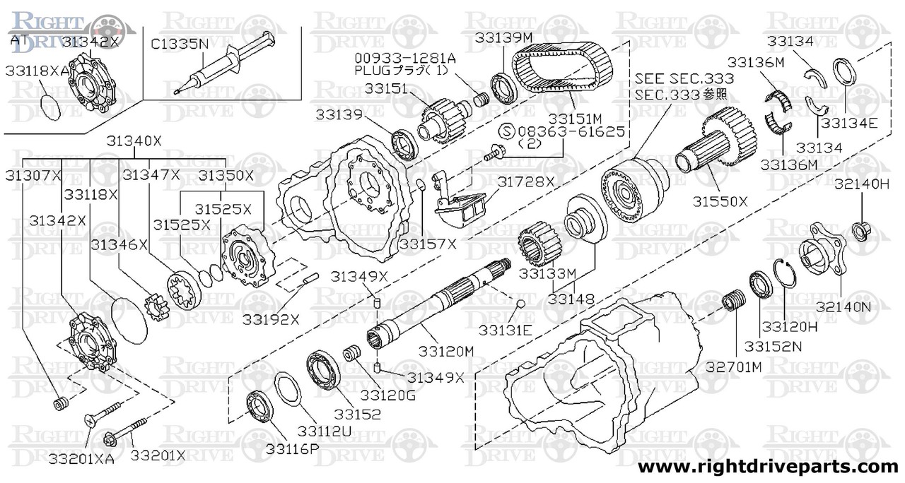 31550X - hub assembly, clutch transfer - BNR32 Nissan Skyline GT-R