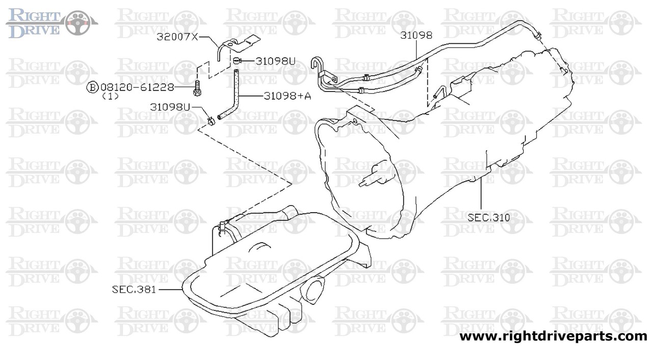 31098U - clamp, breather hose - BNR32 Nissan Skyline GT-R