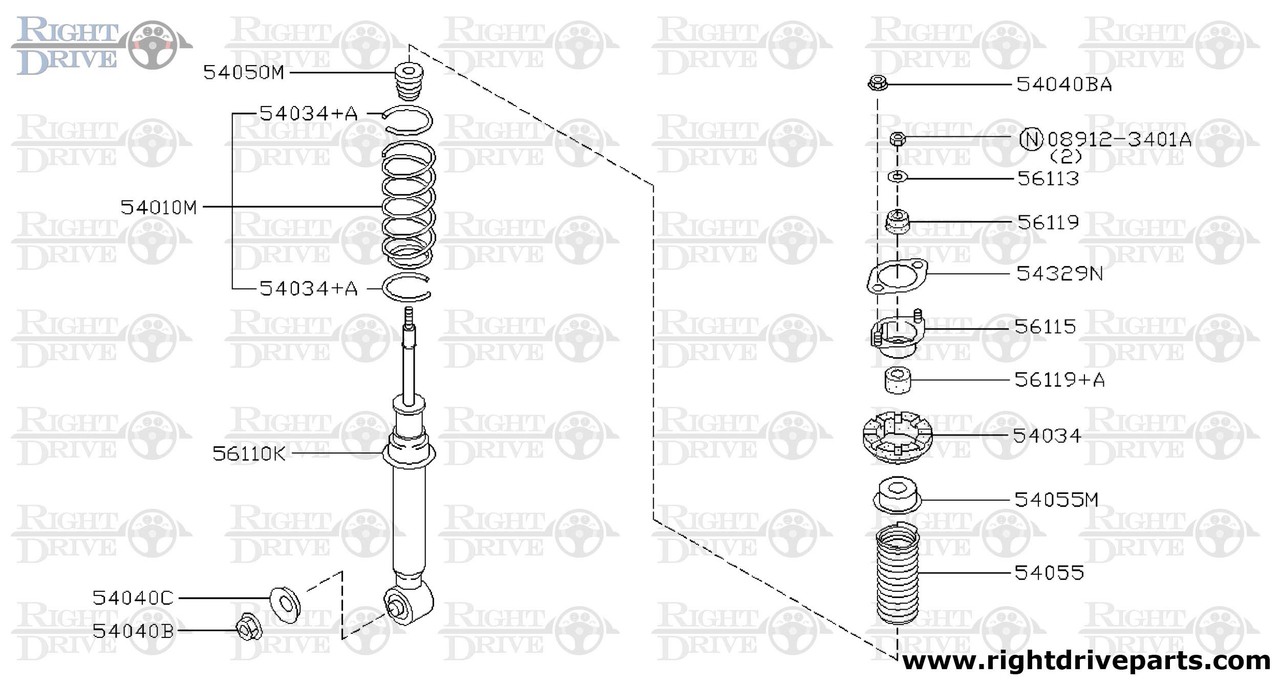 54414M - bracket, power steering tube - BNR32 Nissan Skyline GT-R