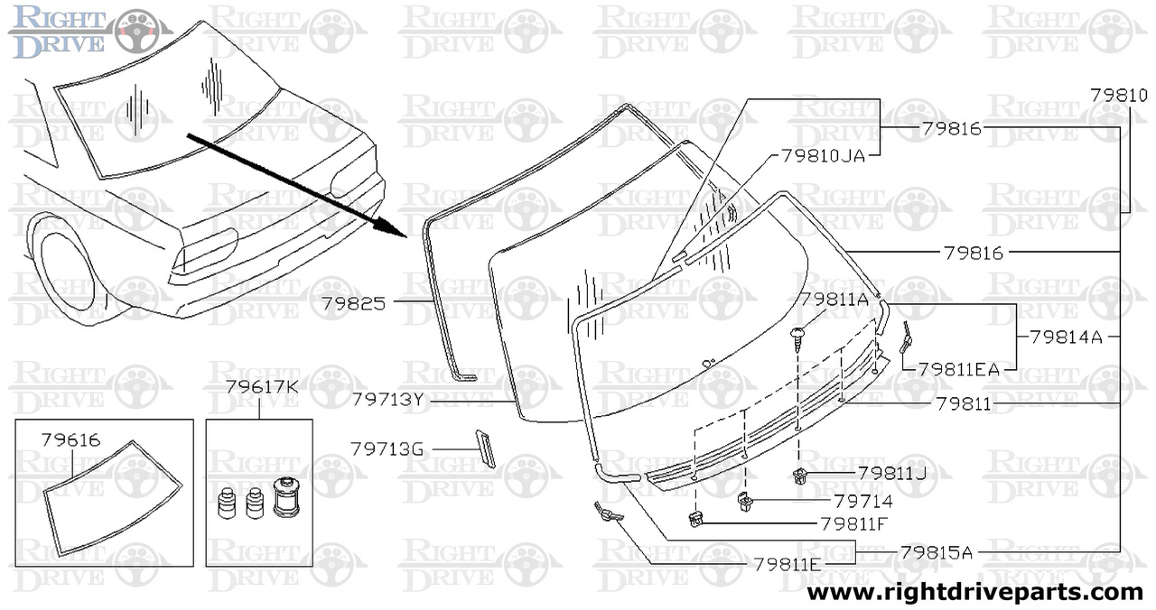 79810JA - molding, joint - BNR32 Nissan Skyline GT-R