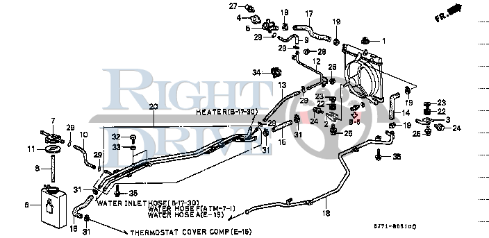 HOSE, RESERVE TANK - #8 - 19103 - Honda Acty HA4