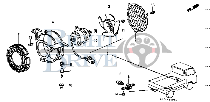 FAN COMP., COOLING - #3 - 19813 - Honda Acty HA4