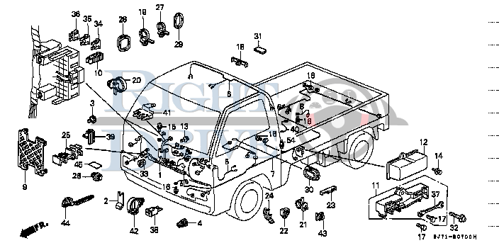 BAND, WIRE HARNESS (BLUE) (123.5MM) - #19 - 91547 - Honda Acty HA4