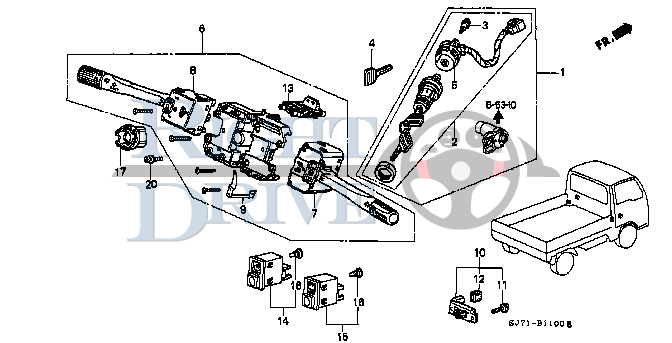 SWITCH ASSY., IGNITION - #2 - 35100 - Honda Acty HA4