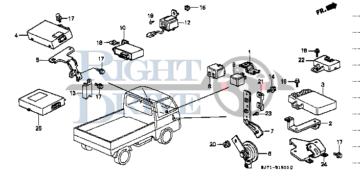 RELAY ASSY., TURN SIGNAL & HAZARD (166500-0100)(DENSO) - #9 - 38300 - Honda Acty HA4