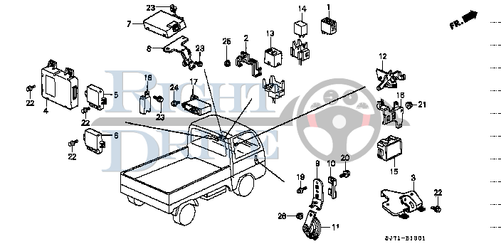 RELAY ASSY., POWER (4P)(DENSO) (056700-7330) - #18 - 39797 - Honda Acty HA4