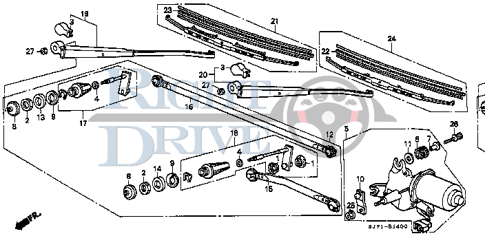 ARM, WINDSHIELD WIPER (DRIVER SIDE) - #19 - 76600 - Honda Acty HA4