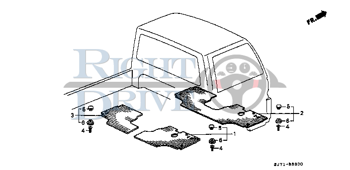 MAT,R. FRONT FLOOR *NH133L* - #1 - 83301 - Honda Acty HA4