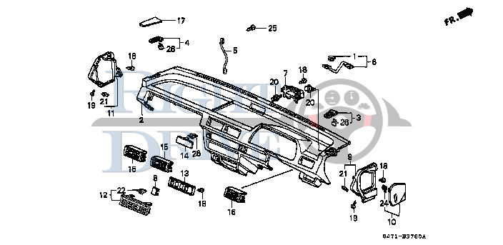 BRACKET , INSTRUMENT CENTER - #7 - 77161 - Honda Acty HA4