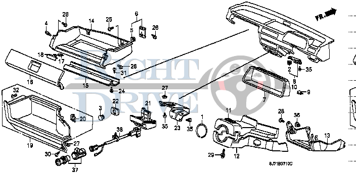 COVER, COLUMN LOWER *YR109L* - #12 - 77361 - Honda Acty HA4