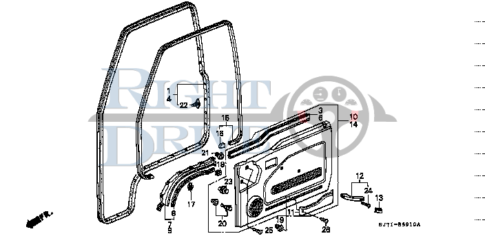 WEATHERSTRIP ,L. DOOR - #4 - 72350 - Honda Acty HA4