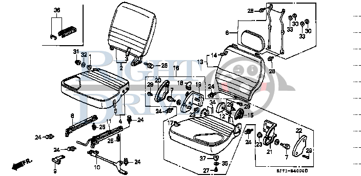 COVER,R. FRONT SEAT CUSHION TRIM *NH122L* - #5 - 81131 - Honda Acty HA4