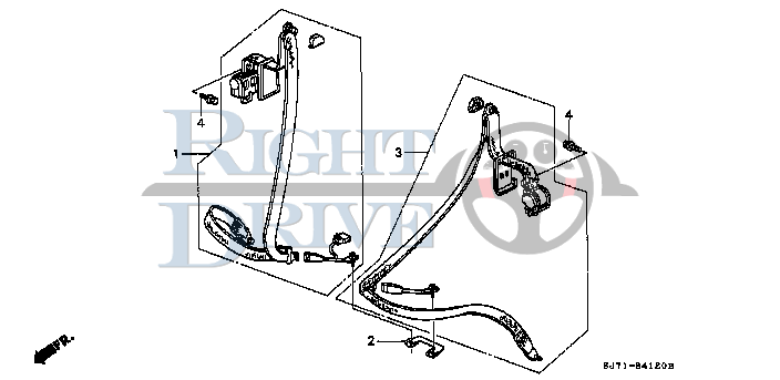 SEAT BELT ASSY.,R. FRONT *NH133L* - #1 - 81400 - Honda Acty HA4