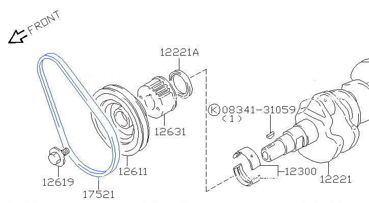 Accessory Belt - Suzuki Carry DD51T, DE51V, DF51V