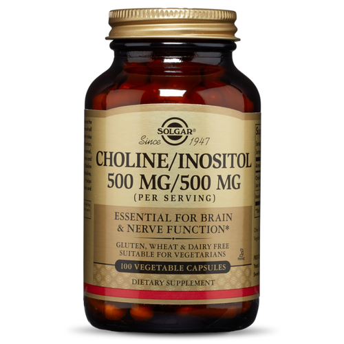 Solgar Choline/Inositol 500 mg/500 mg Vegetable Capsules - 100